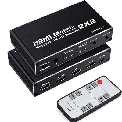 China 2x2 4k 60hz 2 Ports Matrix HDMI Switch Splitter 2 In 2 Out for HDCP 1.4 3D 1080p for sale