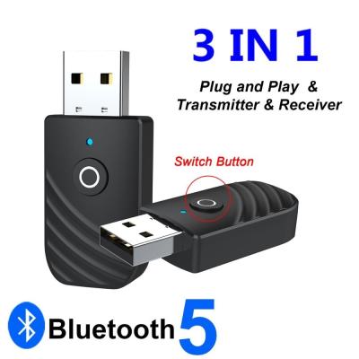 China Adaptador inalámbrico 5,0 de la PC USB Bluetooth de la TV con 3 en 1 receptor-transmisor audio 3.5m m en venta