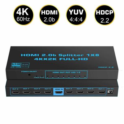 China divisor 1 de 18Gbps 1x8 4K HDMI 2.0b en 8 fuera de HDCP2.2 compatible para el palillo del fuego de Xbox PS4 en venta