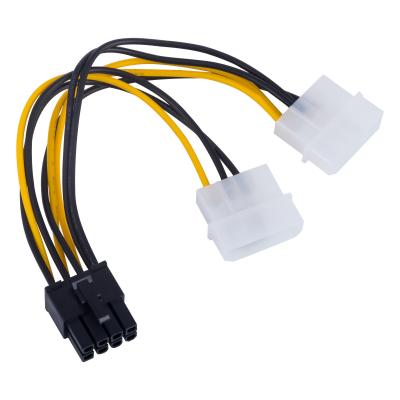 China el cable eléctrico de la tarjeta de vídeo 12V Y forma 8 Pin PCI Express para doblarse cable de 4 Pin Molex Graphics Card Power en venta