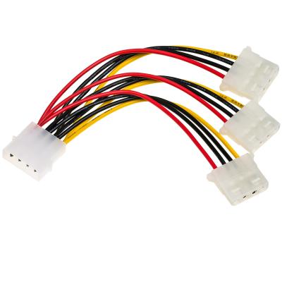 China El adaptador del divisor de la fuente de alimentación del ordenador Y telegrafía Molex 4 Pin Male To 3*4 Pin Female Custom Length en venta