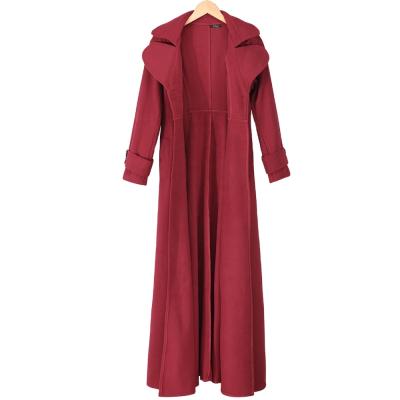 China Ladies Maxi Outwear Warm Jacket Coat Winter Lapel Anorak Ditch Coats Other Women Long Thin Wool Blend for sale