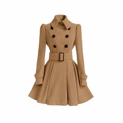 China Mzl's love temperament plus size swap lapels long lapel thickened woolen coat thin double breasted ladies Autumn And Winter Woolen Coat for sale