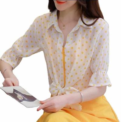 China Anti-pilling Love Mzl Summer Korean Style Fashion Loose Polka Dot Shirt Sunscreen Clothing Women Take A Small Shawl Coat for sale