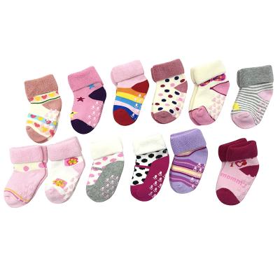 China Anti Slip Custom Design Cute Winter Anti Slip Cotton Socks For Newborn Infants Boys Girls Fun Baby Socks for sale