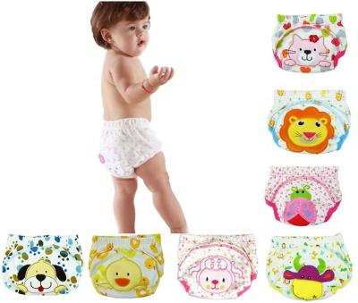 China Hot Sale Embroidery Printed Animal Cartoon Prints Baby Trainer Pants Training Pants Reusable Diapers for sale