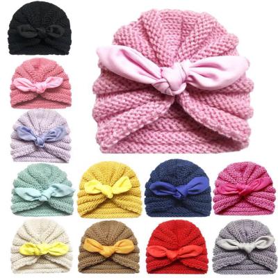 China Lovely Soft Hairball Pom Pom Baby Beanie Cap Crochet Baby Hat Super Cute Eco-friendly Comfortable Warm Cotton Fashion for sale