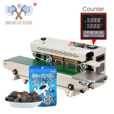 China CLOTHING Bespacker FR-880 Paper Bag Sealer Sealing Machine Mini Bag Sealer Machine Continuous Band Sealer for sale