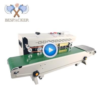 China CLOTHING Bespacker Automatic Continuous Aluminum Foil Plastic Bag Strip Heat Sealer Sealing Machine for sale