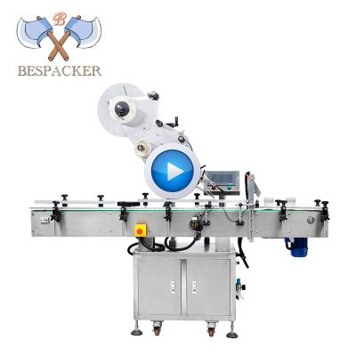 China CLOTHING Bespacker MT-220 Automatic Flat Pet Can Punch Glass Bottle Plastic Sticker Labeling Machine for sale