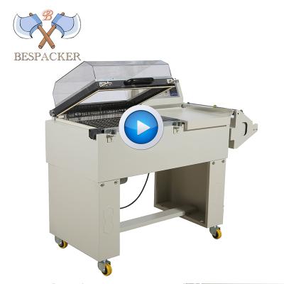 China CLOTHING Bespacker 2 in 1 BFS-5540 sealing and shrink tunnel wrapping packaging machine for pet bottle carton box books for sale