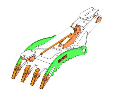 China Excavator Rigidity Built Hydraulic Thumb For 13 Ton Excavator Suit PC120 SK135 EX140 zu verkaufen