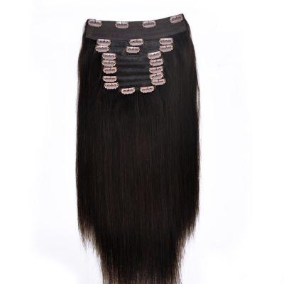 China New 100% Silky Straight Wave Hairstyle Hair Clip In Natural Color 10pieces 24inch 160g Hair Extensions for sale