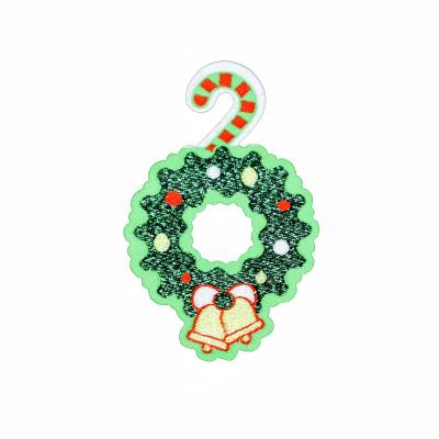 China Christmas Mistletoe Decoration Hotsale Viable Fashion Woven Sticker Justwe Design For Bags Clothing Mobile Phone Shell for sale