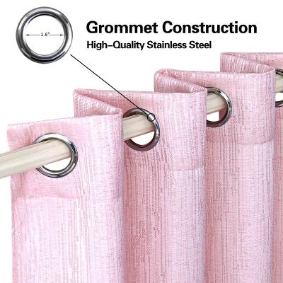 China Blackout Wholesales Jacquard Grommet Curtains For Bedroom Pink for sale