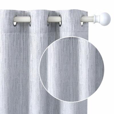 China Blackout Jacquard Grommet Ready Made Curtains For Light Gray Bedroom for sale