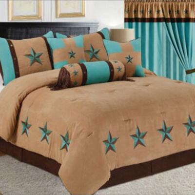 China Factory Design Custom Anti-Static Quilt Bedding Curtain Western Cowboy Set Star Comfort Sets Pillow Shame Sheet Bed Cover for sale