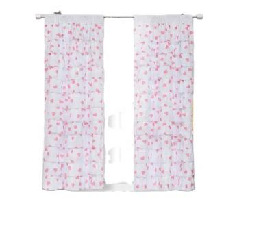 China Blackout Pink Ruffle Drapes Shabby Chic Curtain Ruffled Curtains For Bedroom for sale