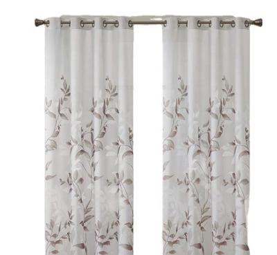 China Thermal Insulated 2021 Modern Contemporary Botanical Prints Semi Sheer Curtain Off Top Design Grommet for sale