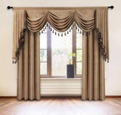 China Valance Blackout Factory Thick Chenille Window Curtains For Living Room for sale