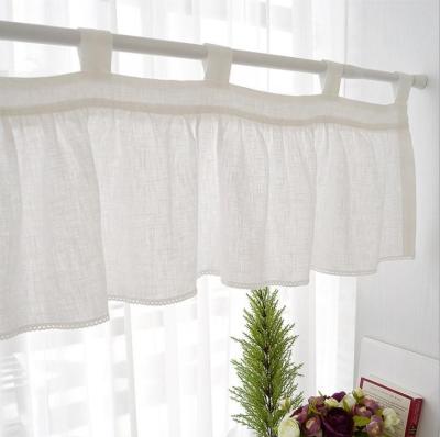 China Blackout Factory Farmhouse Custom Faux Window Curtains Half Macrame Curtins Valance Bedroom Closet Linen Tarnish Kitchen for sale