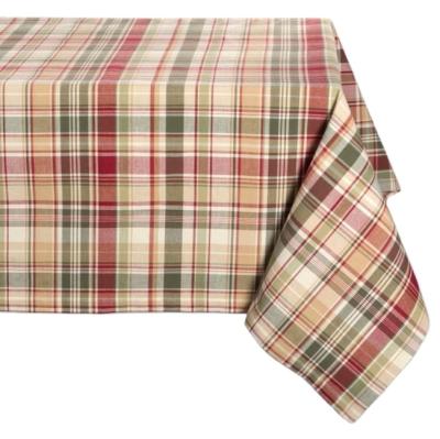 China Custom Wholesale Dobby Cabin Plaid Square Tablecloth for sale