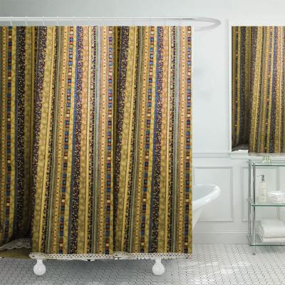 China Factory Wholesale Sustainable Rustic Ethnic African Pattern Printed Bohemia Shower Curtain Set For Bathroom Boho Toilet Window Curtains for sale