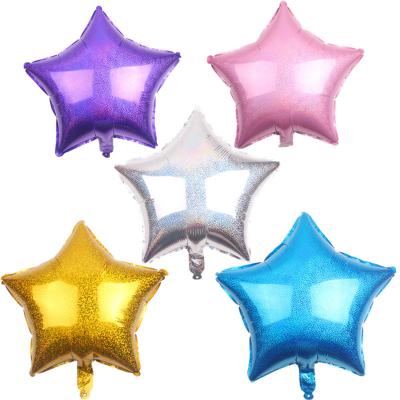 China Gift Toy Inflatable 18inch Laser Color Star Shape Foil Balloons Happy Birthday Party Decoration Balloons for sale