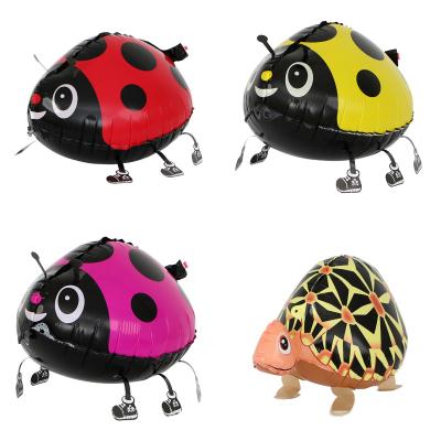 China Wholesale Birthday Party Decoration Helium Balloon Weight Ladybug Turtle Balloon Children Walking Toys Walking Animal Balloons Suppliers for sale