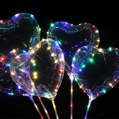 China Party Decoration Heart Shaped Luminous Inflatable Lighting Led Balloon Light Party Decoration Bobo Balloon for sale