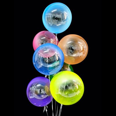 China Wholesale New Color Eco-friendly Crystal Clear Round Transparent Bobo Balloons Shape 18 Inch Party Helium Bobo Balloon for sale