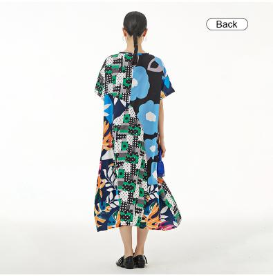 China European women's fashion summer anti-static new loose and thin dress of retro printing of the dress and American plus-size for sale