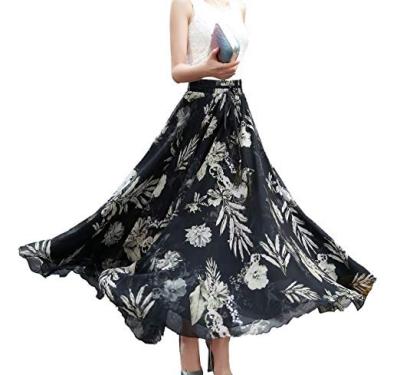 China MANNI Girls Print Breathable Bohemian Chiffon Mature Skirt for sale