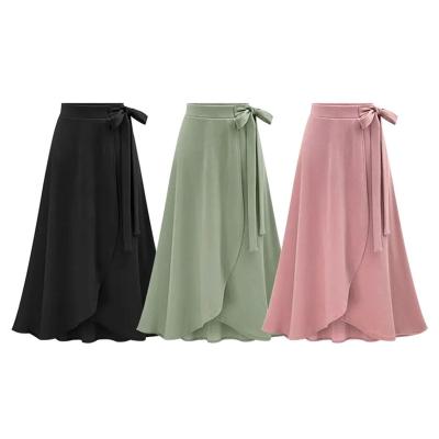 China Newest Design MANNI Anti-Static Women's Long Skirt Asymmetric Hot Sale Wrap Skirt for sale