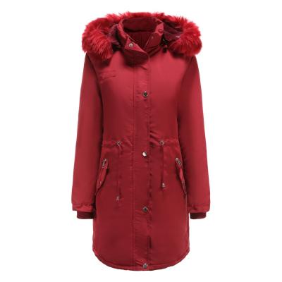 China Plus Size Parka Fur Hood Women Hooded Coat Women Red Parka for sale