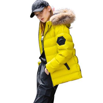 China Anti-wrinkle wholesale price unisex hooded parka women fur down jacket coat winter coat for sale