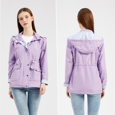 China Plus Size 2021 New Women's Spring And Autumn Detachable Hood Stripe Lining Ditch Coats Plus Size Ladies for sale