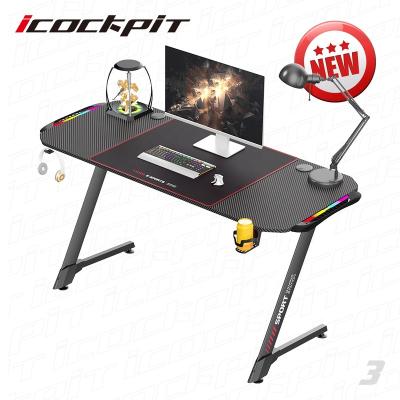 China (Others) Saitu LogoPC Adjustable Custom Gaming E-sports Style RGB Light Desktop Computer Table Gaming Desk for sale