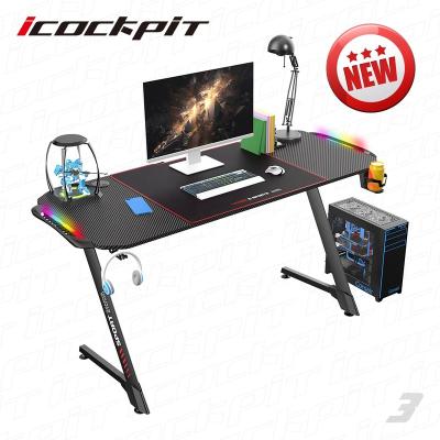 China (Other) Saitu Adjustable Hot Sale Game Z-Shape Furniture Desk Stretching PC Gamer Computer Gaming Desk Computer Gaming Table for sale