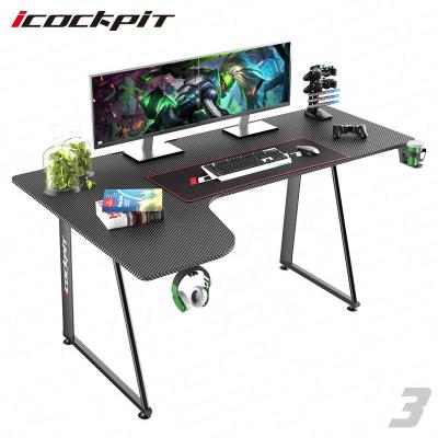 China New Modern Customizable Icockpit Home Office PC Computer Gaming Table Expandable L Shape Gaming Desk for sale