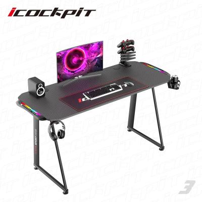 China Custom Mesa Gaming E-sports Computer Desk Carbon Steel Leg PC Gaming Desk (Other) icockpit Adjustable Model New for sale