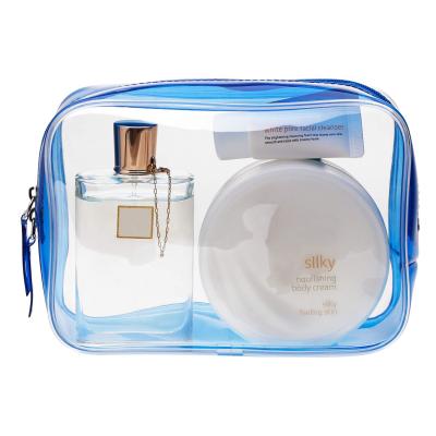 China Fashion Clear Makeup Organizer Pouches Tote Travel Toiletries Bags Transparent PVC Cosmetic Bag for sale