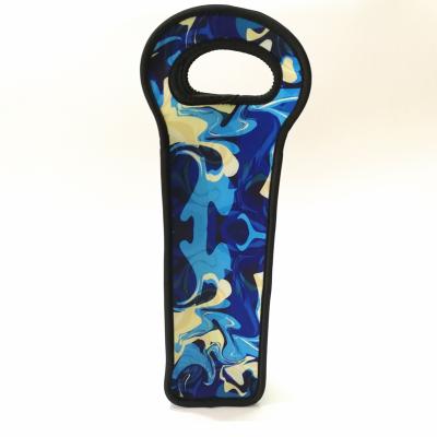 China Champagne Bottle Holder Wine Bottle Holder Sublimation Wine Holders Insulated Neoprene Bottle Cooler Waterproof Wine Bag Carriers for sale