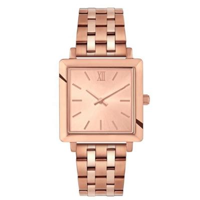 China Auto Date Fashion Hardened Quartz Square Mineral Glass Square Watch For Unisex for sale