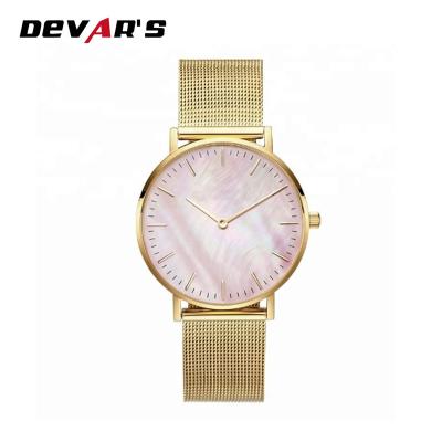 China Wholesale Promotional Custom Logo Automatic Date Lady's Watch With Colorful Mother Of Pearl Dial for sale