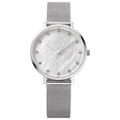 China Classic Silver Diamond Women Date MOP/mother Dial Pearl Automatic Lady Wrist Watch Ladies Diamond Watch for sale