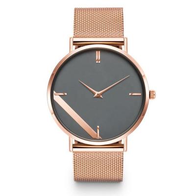 China Interchangeable Back Logo Women Wristwatch Japan Movement Custom Made Rose Gold Watches Mesh Strap Watch Screw Case Full Calendar Fashion New for sale