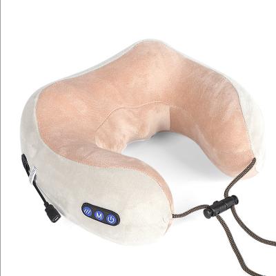 China Body Shape Electric Vibrating Cervical Neck And Shiatsu Back Car Massage U Shaped Pillow for sale