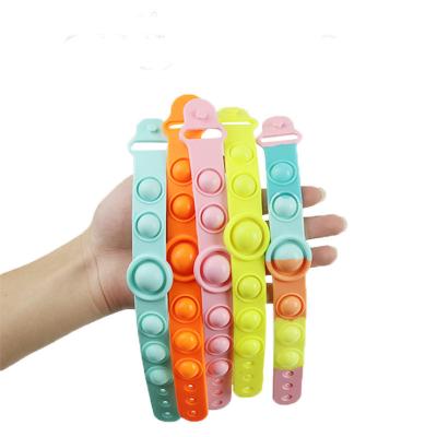 China Funny Bubble Educational Decompression Silicone Wristband Sensitivity Toy Push Wristband Fidget Toys Sensory Toys Stir Toy Wristband fidgety person wristband for sale