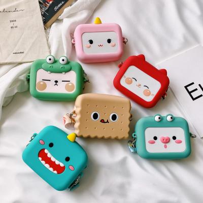 China Cute Fashion Ladies Silicone Mini Wallet Card Key Holder Zipper Coin Purse With Strap Bag Purse Small Small Change Pocket for sale